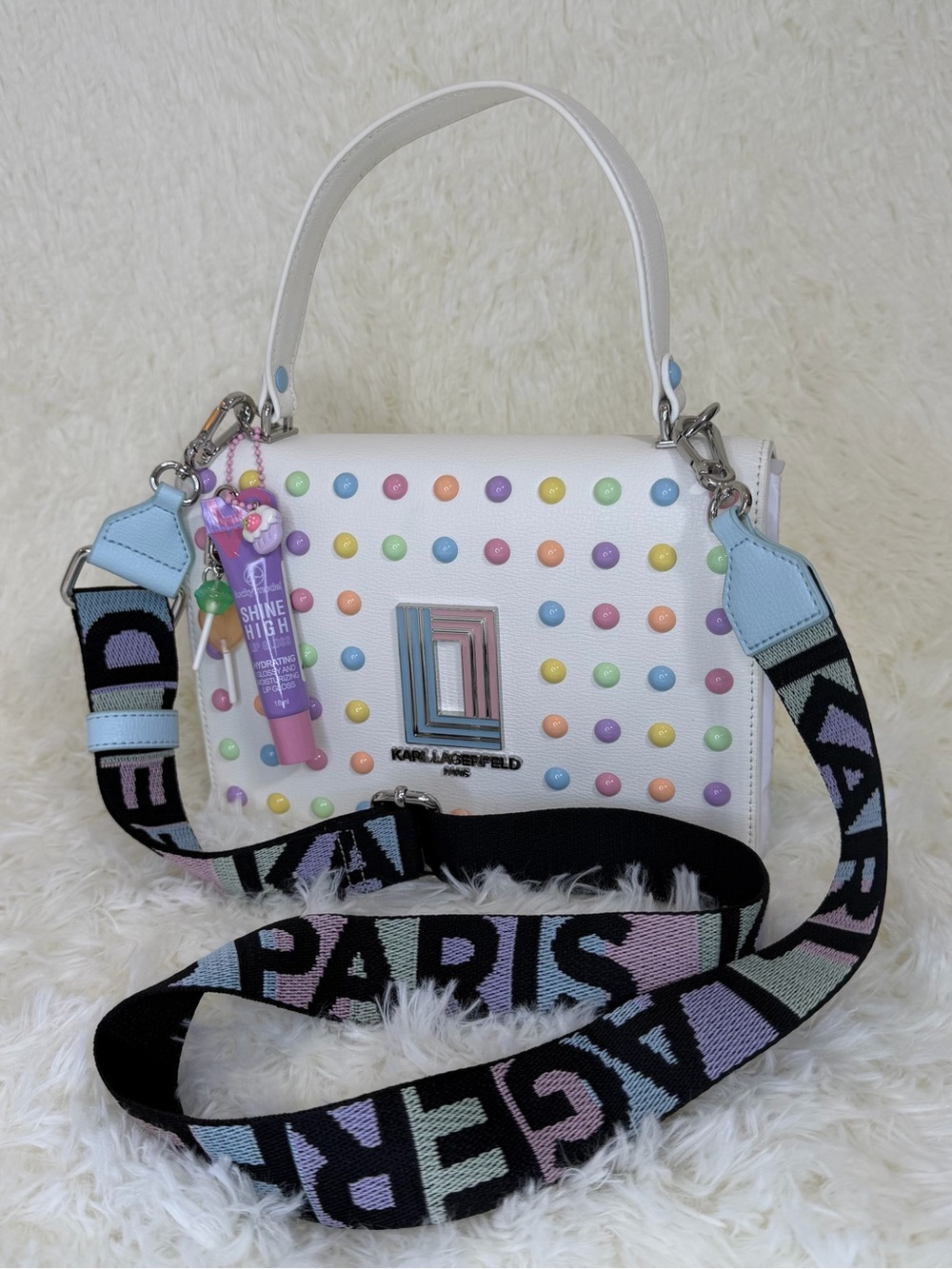 Karl Lagerfeld Paris Simone Pastel Studded Crossbody